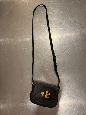 Marc Jacobs Black Leather Crossbody with Gold Hardware